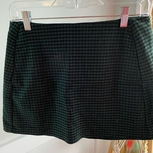 Urban Outfitters plaid green mini skirt